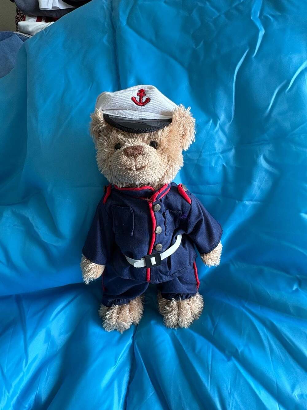 Terry's Village Plush Teddy Bear in US Marine Dress Blue Uniform with Hat